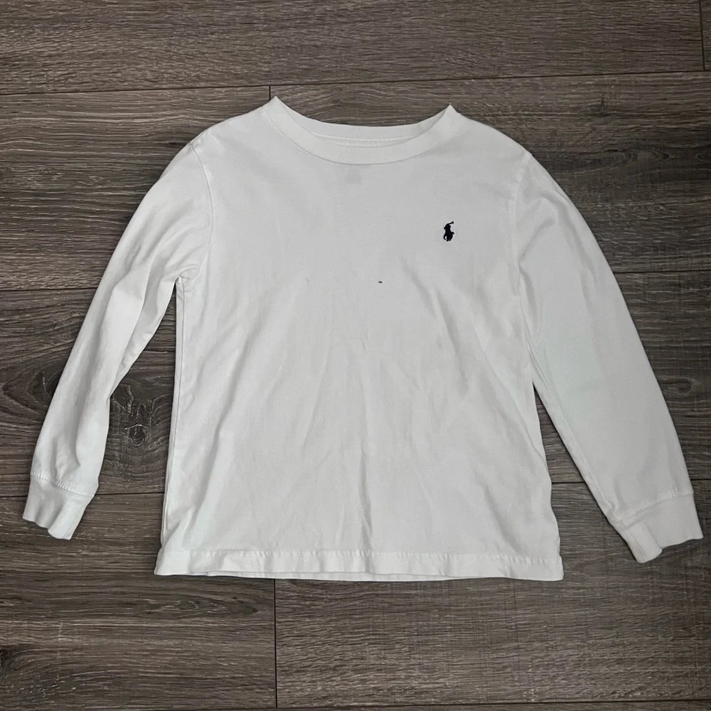 Polo Ralph Lauren Boys White Long Sleeve T Shirt Size 5